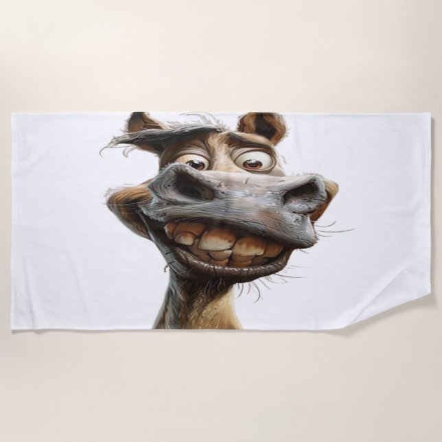 Serviette De Plage dessin humoristique âne (Devant)