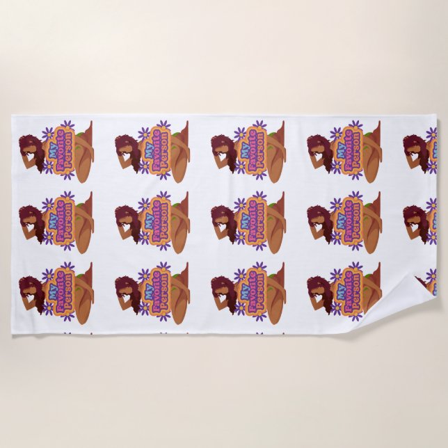 Serviette De Plage Dessin ma personne préférée (Devant)