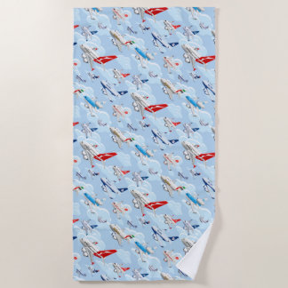 Serviette De Plage Dessin motif sans couture pour avions commerciaux