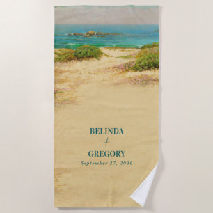 Serviette De Plage Destination de mariage de plage côtière à l'aquare