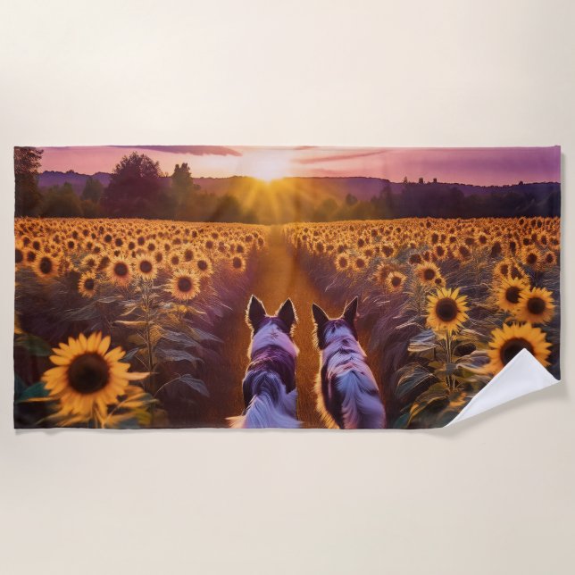 Serviette De Plage Deux chiens (Devant)
