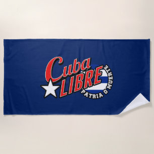 Serviette De Plage Devise du Cuba Libre sur a