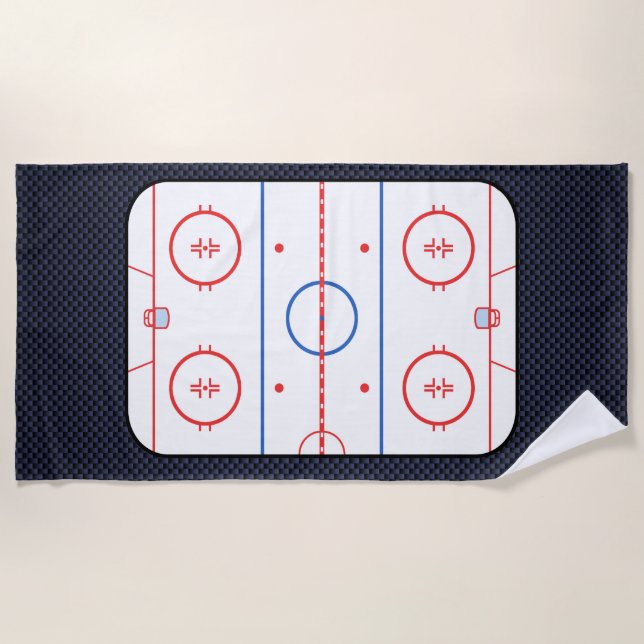 Serviette De Plage Diagramme de piste d'hockey sur le style bleu de (Devant)