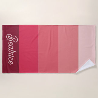 Serviette De Plage Différentes Nuances de Rose Personnalisables