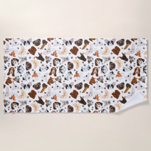 Serviette De Plage Différents chiens de races motif
