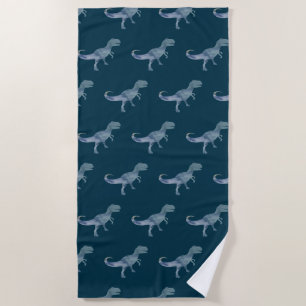 Serviette De Plage Dinosaure Bleu Trex
