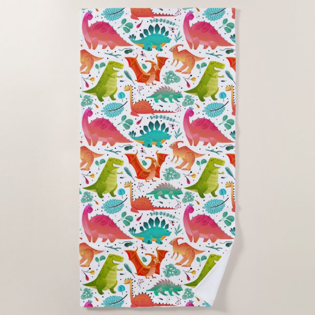 Serviette De Plage Dinosaures pour enfants (Devant)