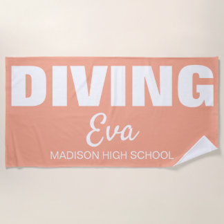 Serviette De Plage Diving, Diver Senior Night Gifts Springboard