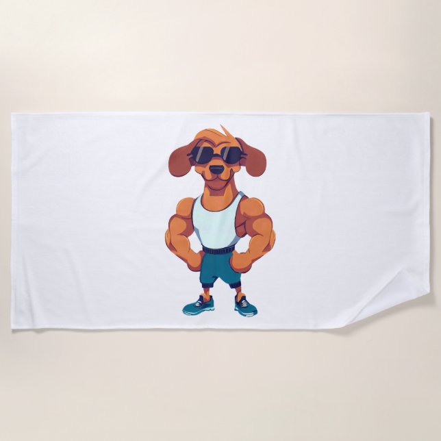 Serviette De Plage Dog Gym (Devant)