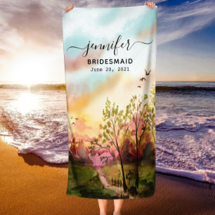 Serviette De Plage Don de la servante d'accueil - Nom personnalisé de