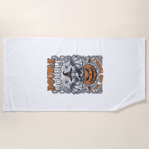 Serviette De Plage Double peine Malheur Sorcière Citrouille Halloween
