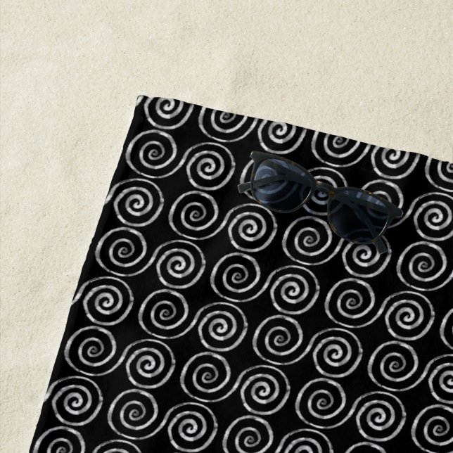 Serviette De Plage Double Spiral Celtic Pattern (En situation)