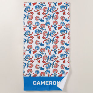 Serviette De Plage Dr Seuss   Chose Une Chose Deux Motifs du drapeau 