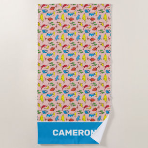 Serviette De Plage Dr. Seuss Un Poisson Deux Poissons Motif
