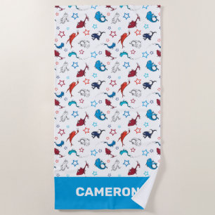 Serviette De Plage Dr. Seuss Un Poisson Deux Poissons Motif Étoilé