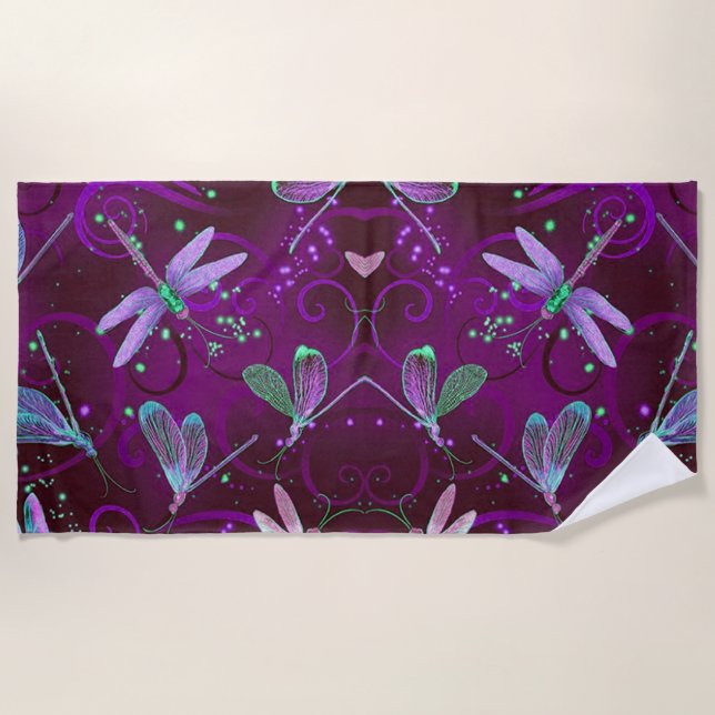 Serviette De Plage Dragonflies de Purple Dreams (Devant)