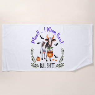 Serviette De Plage Drap de taureau de vache d'Halloween