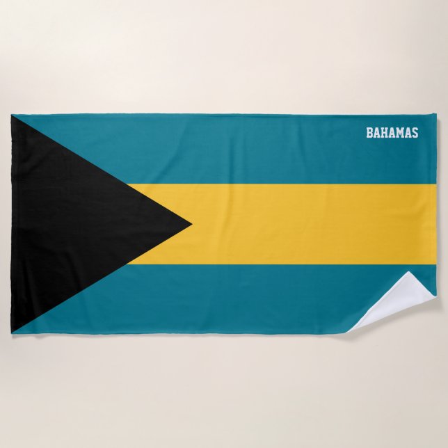 Serviette De Plage Drapeau Bahamas Splendide patriotique (Devant)