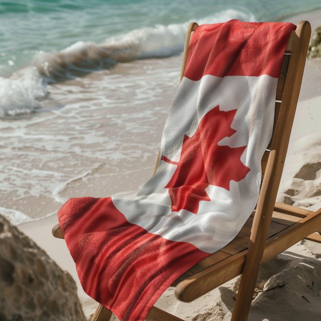 Serviette De Plage Drapeau canadien Satin Look (Créateur téléchargé)
