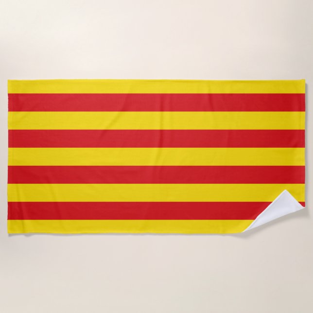 Serviette De Plage Drapeau catalan (Devant)