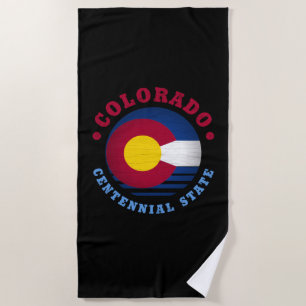 SERVIETTE DE PLAGE DRAPEAU CENTENAIRE D'ÉTAT DE COLORADO