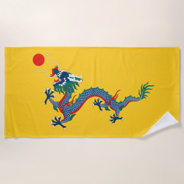 Serviette De Plage Drapeau chinois de dynastie Qing (dragon chinois)  (Devant)