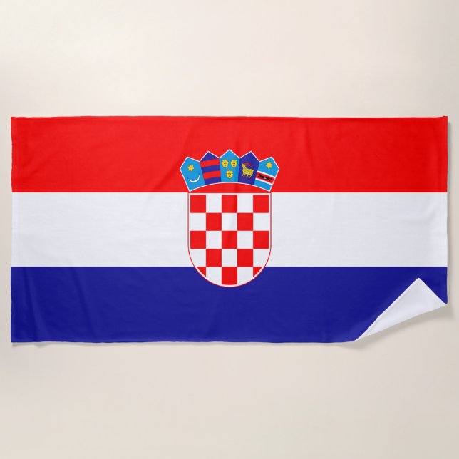 Serviette De Plage Drapeau croate (Devant)