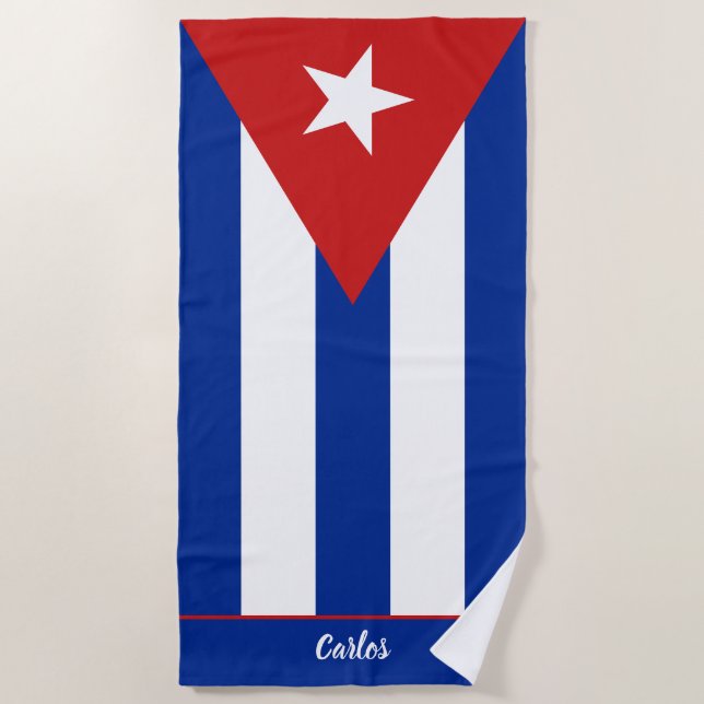 Serviette De Plage Drapeau cubain (Devant)