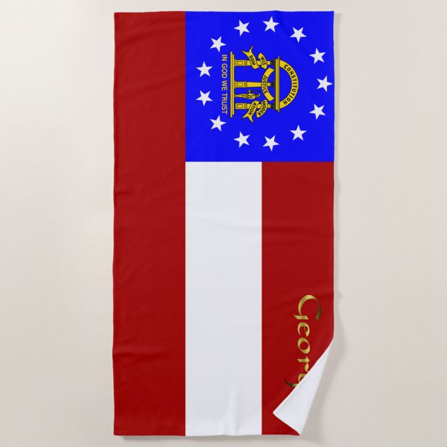 Serviette De Plage Drapeau de Géorgie (Devant)