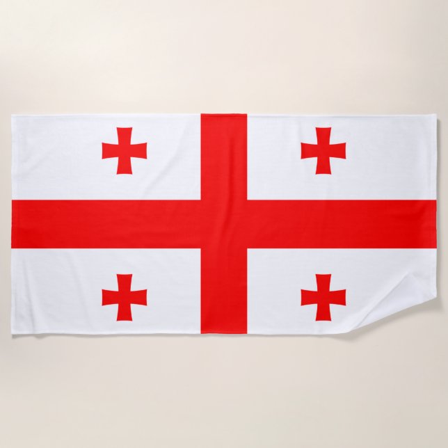 Serviette De Plage Drapeau de Géorgie (Devant)