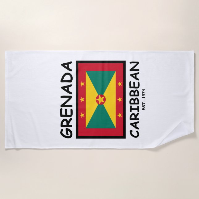 Serviette De Plage Drapeau de Grenade (Devant)