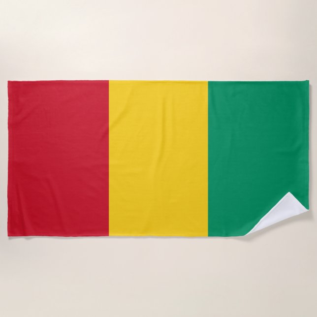 Serviette De Plage Drapeau de Guinée (Devant)