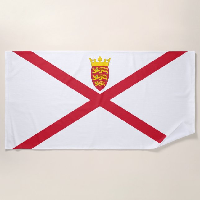 Serviette De Plage Drapeau de Jersey (Devant)