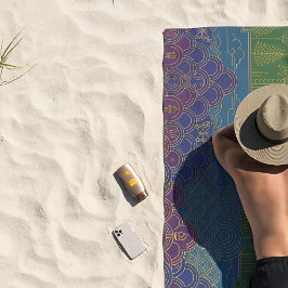 Serviette De Plage Drapeau de la fierté Art déco | Arc-en-ciel II Vin
