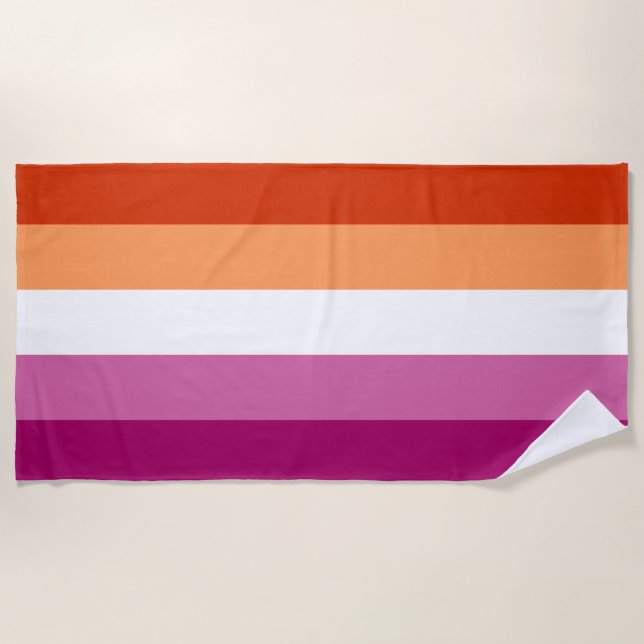 Serviette De Plage Drapeau de la fierté lesbienne Plage (Devant)
