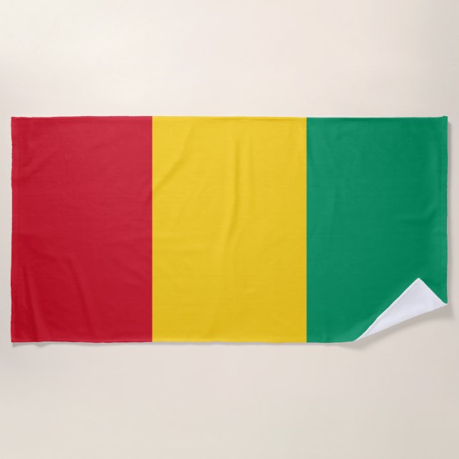 Serviette De Plage Drapeau de la Guinée (pays africain) (Devant)