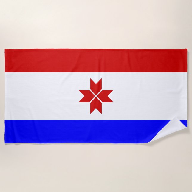Serviette De Plage Drapeau de la Mordovie (Devant)