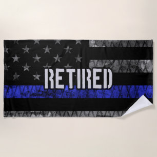 Serviette De Plage Drapeau de la police retraitée en détresse