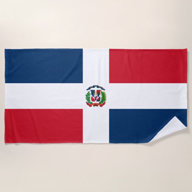 Serviette De Plage Drapeau de la République Dominicaine (Devant)