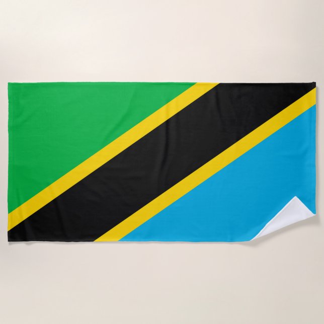 Serviette De Plage Drapeau de la Tanzanie (Devant)