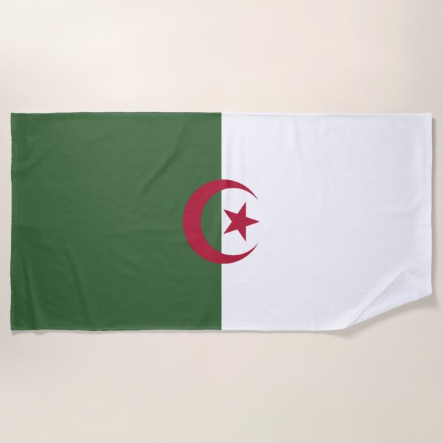 Serviette De Plage Drapeau de l'Algérie (Devant)