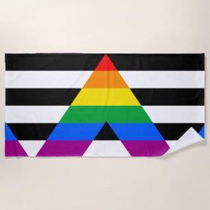 Serviette De Plage Drapeau de l'allié LGBTQ+