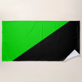 Serviette De Plage Drapeau de l'anarchisme vert