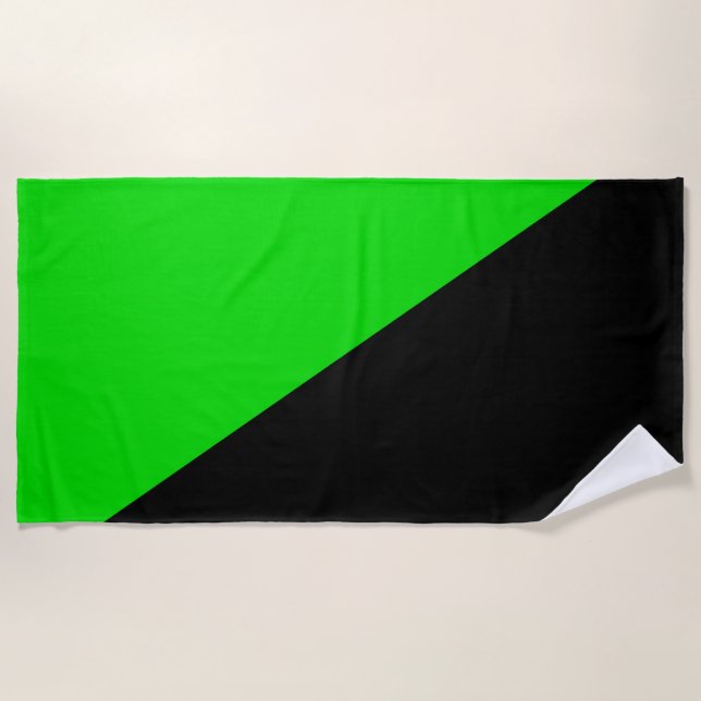 Serviette De Plage Drapeau de l'anarchisme vert (Devant)