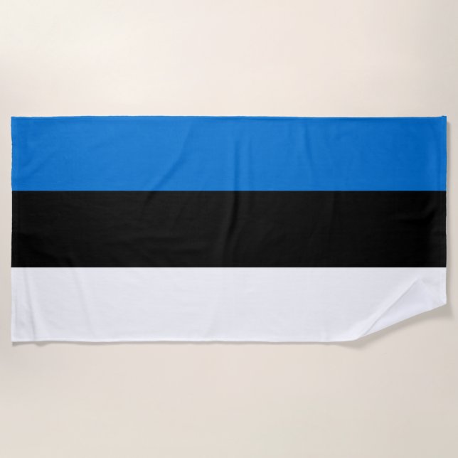 Serviette De Plage Drapeau de l'Estonie (Devant)