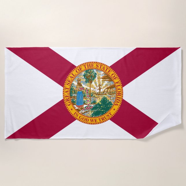 Serviette De Plage Drapeau de l'État de Floride (Devant)