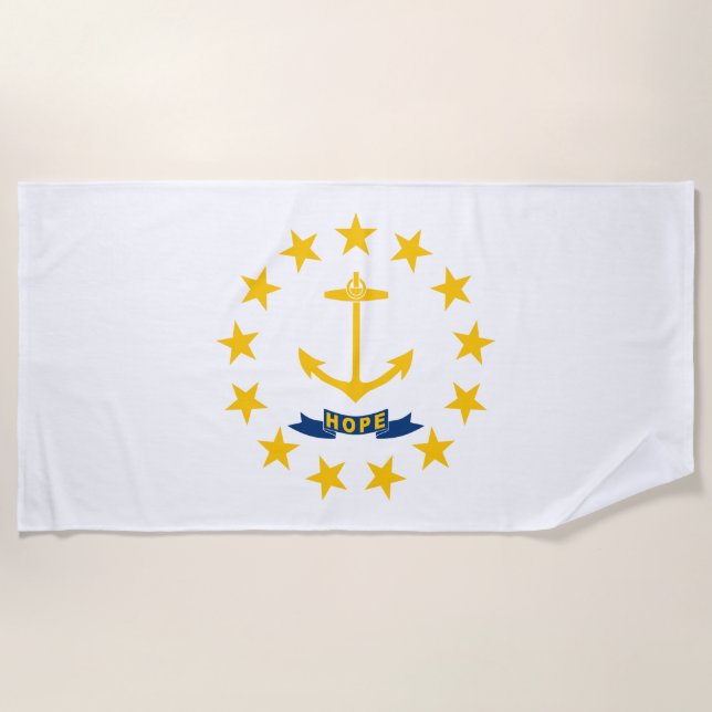 Serviette De Plage Drapeau de l'État de Rhode Island (Devant)