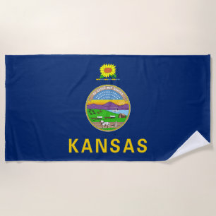 Serviette De Plage Drapeau de l'État du Kansas
