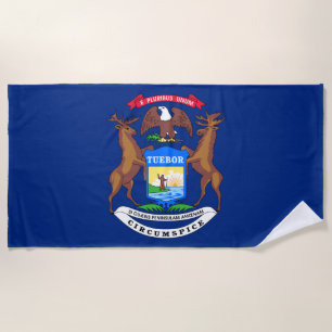 Serviette De Plage Drapeau de l'État du Michigan
