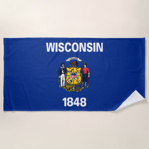 Serviette De Plage Drapeau de l'État du Wisconsin